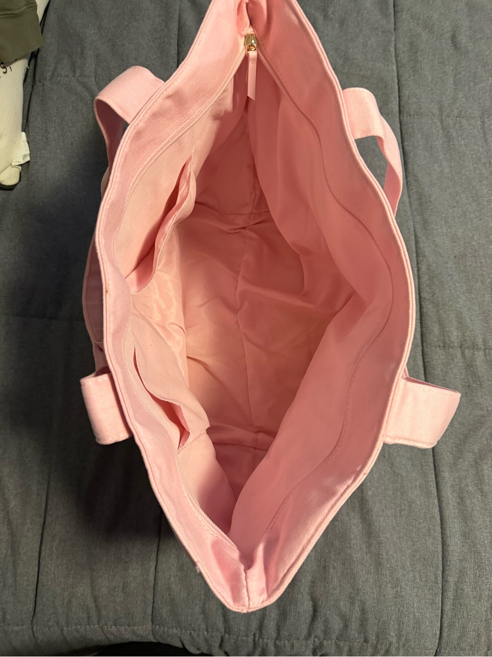 Victoria's Secret Pink & White Striped Canvas Tote - Picture 3 of 4